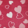 Printed Polar Anti Pil Fleece Fabric Pink and White Love Hearts Valentines