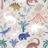 100% Cotton Fabric Lewis & Irene Glow in The Dark Dinosaur Dino Volcanoes