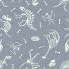100% Cotton Fabric Lewis & Irene Glow in The Dark Dinosaur Skeleton Fossils Dino
