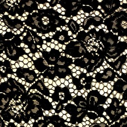 Plain Corded Lace Fabric John Louden Floral Flower Dress Bridal Wear 146cm Wide Black