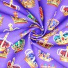 100% Cotton Fabric Royal Crowns Jewels King Queen Patriotic 149cms Wide
