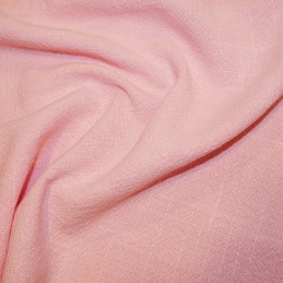 Plain Stonewashed Linen Fabric Dress Material Clothing, Furnishing 130cm Wide Pink
