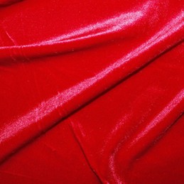 Plain Velour Velvet Fabric Spandex Stretch Luxurious 150cm wide red