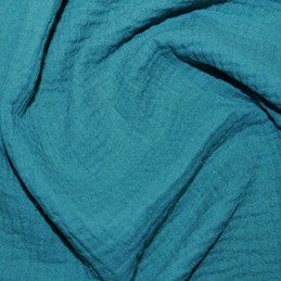 Double Gauze Fabric John Louden 100% Cotton Lightweight Dressmaking 135cm Wide Teal