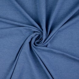 Cotton Rich Plain Jersey Fabric Soft Dressmaking Stretch Material 150cm Wide denim marl