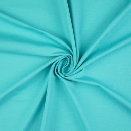 Cotton Rich Plain Jersey Fabric Soft Dressmaking Stretch Material 150cm Wide aqua
