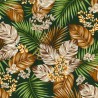 100% Cotton Poplin Fabric Rose & Hubble Palm Leaves Tropical Florals