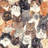 100% Cotton Fabric Nutex Crowded Cats Kitties Kitty Cat Animals Pets