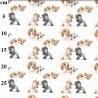 100% Cotton Digital Fabric Rose & Hubble Cute Puppy Love Dogs