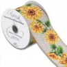 Eleganza Ribbon Wired Edge Sunflower Natural Ribbon Floral Flower 63mm