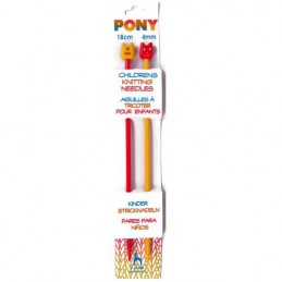Childrens Pony Knitting Needles Pins: 18cm 3.25mm - 4.50mm