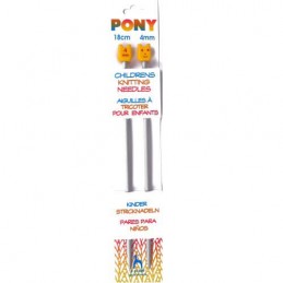 Childrens Pony Knitting Needles Pins: 18cm 3.25mm - 4.50mm