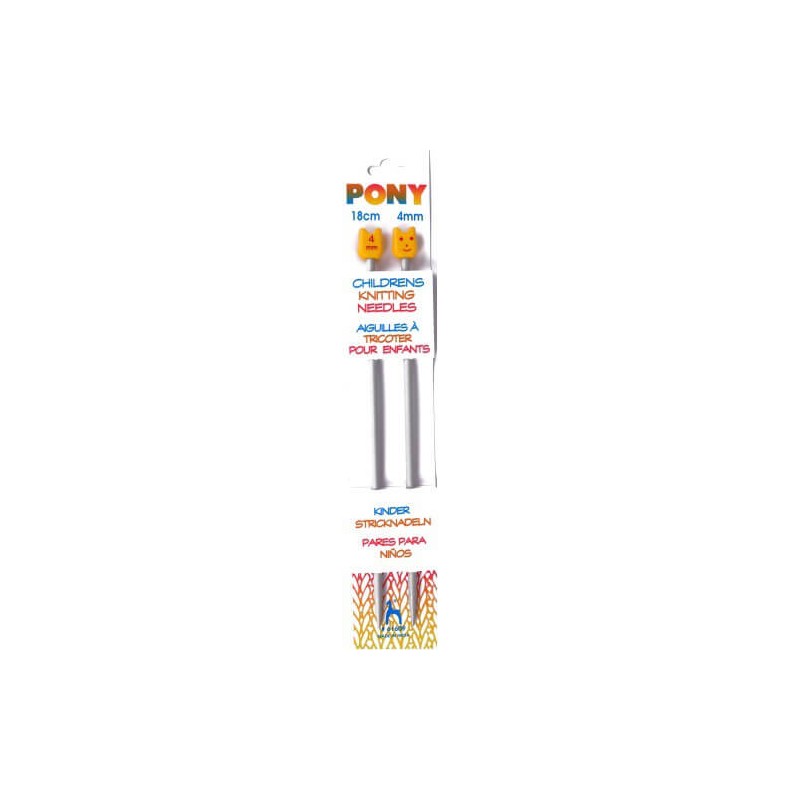 Childrens Pony Knitting Needles Pins: 18cm 3.25mm - 4.50mm