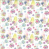 100% Cotton Digital Fabric Rose & Hubble Gonk Garden Gnomes Floral