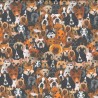 100% Cotton Digital Fabric Rose & Hubble Sea of Dogs Dog Animals Puppy