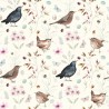 100% Cotton Fabric Nutex Birdsong Bird Song Floral Wildlife Robin