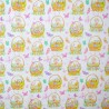 100% Cotton Digital Fabric Easter Basket Chick Lamb Bunny Baby Animals 140cm Wide
