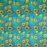 100% Cotton Digital Fabric Gustav Klimt's Sunflowers Floral Flower 140cm Wide