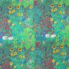 100% Cotton Digital Fabric Gustav Klimt's Farm Garden Floral Flower 140cm Wide