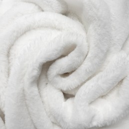 Plain Plush Fur Fabric Fancy Dress 100% Polyester Crafty Material 150cm Wide - Winter White
