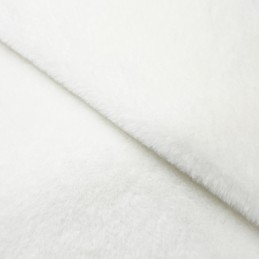 Plain Plush Fur Fabric Fancy Dress 100% Polyester Crafty Material 150cm Wide - Winter White