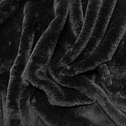 Plain Plush Fur Fabric Fancy Dress 100% Polyester Crafty Material 150cm Wide - Black