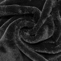 Plain Plush Fur Fabric Fancy Dress 100% Polyester Crafty Material 150cm Wide - Black