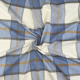 Crafty Faux Wool Tartan Islay Dressmaking Fabric 100% Polyester 150cm Wide - Azure