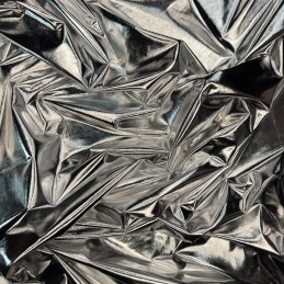 Jersey Foil Craft Metallic Look Dressmaking Fabric Stretchy 147cm Wide - Silver