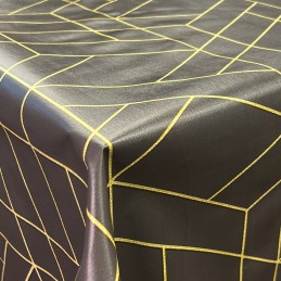 Italian PVC Geometric Embossed Craft Fabric Tablecloth Fabric 140cm Wide - Black