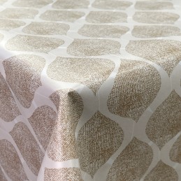 Italian PVC Leaf Silhouette Embossed Craft Fabric Tablecloth Fabric 140cm Wide - Natural