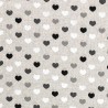 Cotton Rich Sparkle Linen Look Fabric Hearts Mono Panama 140cm Wide