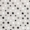 Cotton Rich Sparkle Linen Look Fabric Stars Mono Craft Fabric Panama 140cm Wide