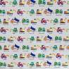 100% Cotton Fabric Nutex Heavy Machines Names Construction Vehicles Digger