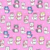 100% Cotton Poplin Fabric Rose & Hubble Cute Kitties Cat Kittens Animals Pets