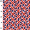 100% Cotton Digital Fabric Rose & Hubble Small Angled Union Jack Flags Patriotic