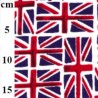 100% Cotton Poplin Fabric Painted Sketch Union Jack Flags United Kingdom UK
