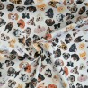 100% Cotton Digital Fabric Oh Sew Scattered Random Dog Breeds Puppies Dogs