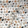 100% Cotton Digital Fabric Oh Sew Scattered Cartoon Dogs Puppies Playing Animals