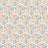 100% Cotton Fabric Camelot Fabrics Rubik's Cube Pastel Shapes Geometric Squares