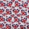 Polyester Lining Fabric Union Jack Hearts Kings Coronation Patriotic UK