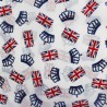 Polyester Lining Fabric Flags and Crowns Kings Coronation Patriotic UK