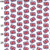 Polycotton Fabric White Union Jack Flags British UK
