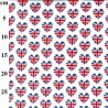 Polycotton Fabric Hearts Union Jack Flags British UK