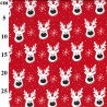 Polycotton Fabric Christmas Reindeer Rudolph Festive Snowflakes Snow Xmas