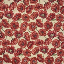 Tapestry Fabric Poppies Floral Flower Upholstery Curtains Furniture 140cm Wide