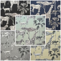 Tapestry Fabric Sabana Safari Animals Wildlife Upholstery Furniture 140cm Wide - NWJ0-Sabana