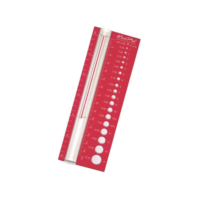 KnitPro Plastic Knitting Needle Gauge Red 2.25mm - 12mm