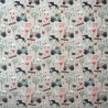 Digitally Printed Fabric Pure Cotton Panama On The Farm Tractor Animals Cow