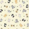 100% Cotton Fabric Nutex Canines & Felines Cats Dogs Puppy Kitten Animals Pets